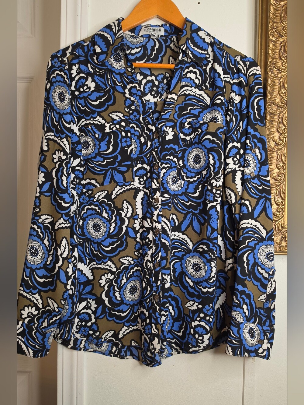 Express Blue Floral Women's Skirt